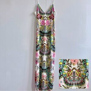 AFRM Butterfly Bodycon Midi Dress with Spaghetti Straps